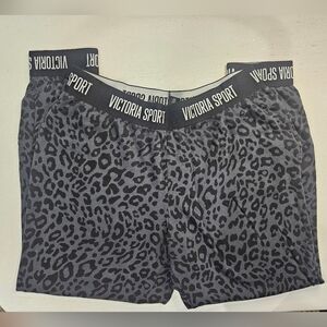 Victoria's Secret Black Leopard Print Track Pants